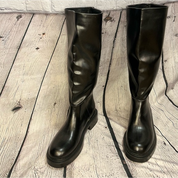NWT- Zara FLAT KNEE HIGH BOOTS-9 - Picture 13 of 13